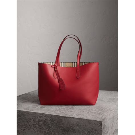 burberry poppy red bag|BURBERRY Haymarket Check Medium Reversible Tote Poppy .